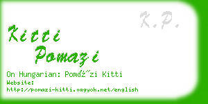 kitti pomazi business card